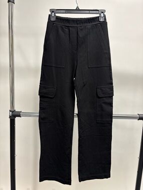 Renuar Fitted Black Cargo Pants